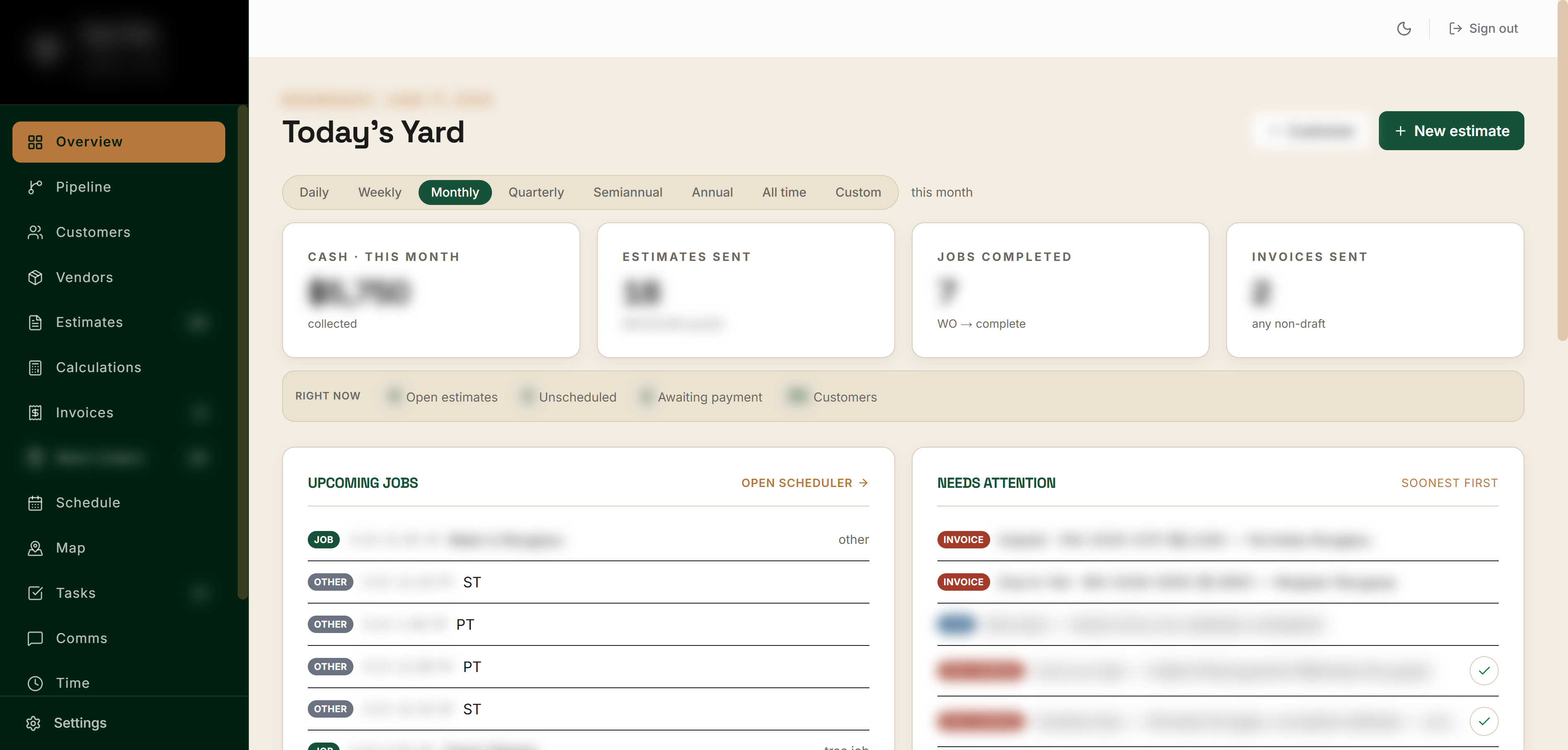 Custom CRM operations dashboard